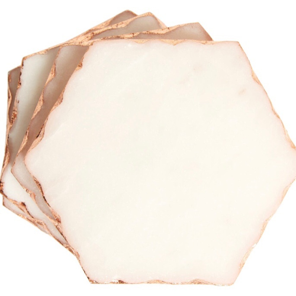 Nordstrom at Home Hexagon Set of 4 Marble Coasters
